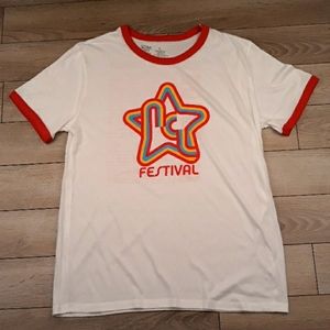 2019 ACL Austin City Limits Music Festival White Cotton Blend‎ Sz L Band T Shirt